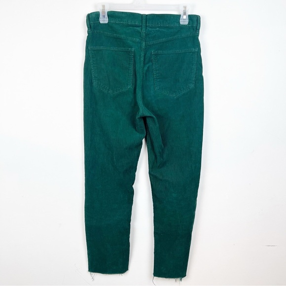 GAP Emerald Green Corduroy Straight Leg Cigarette Pants 6 Preppy Academia Ankle - Picture 5 of 9